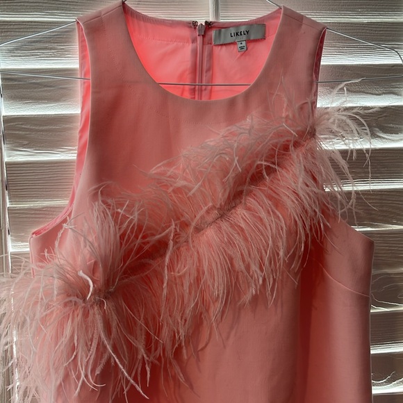 Likely Melody Ostrich feather mini dress size 6 - Picture 6 of 7